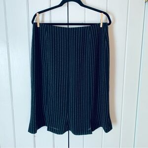 Pinstripe Pleated Knee Length Skirt Made in USA